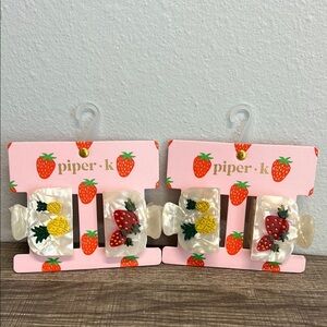 Piper K |  2 Pack of Strawberry & Pineapple Hair Clips